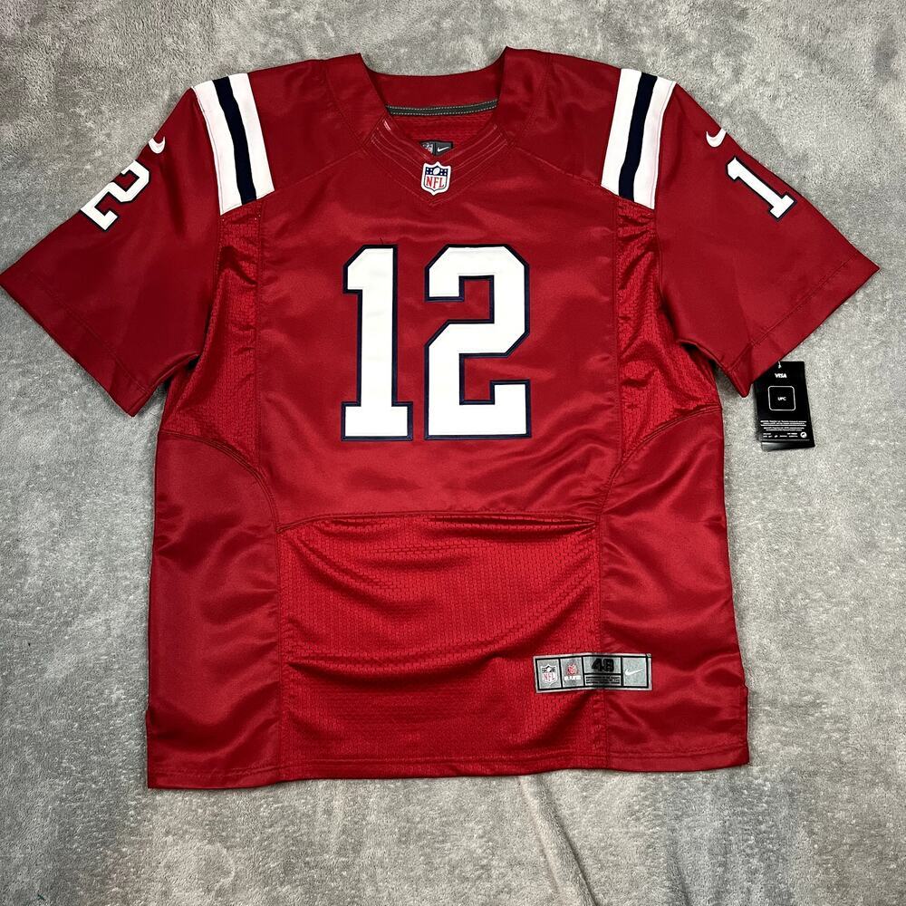 Nike Tom Brady New England Patriots #12 Jersey Mens XL Red‎ Sportswear NWT